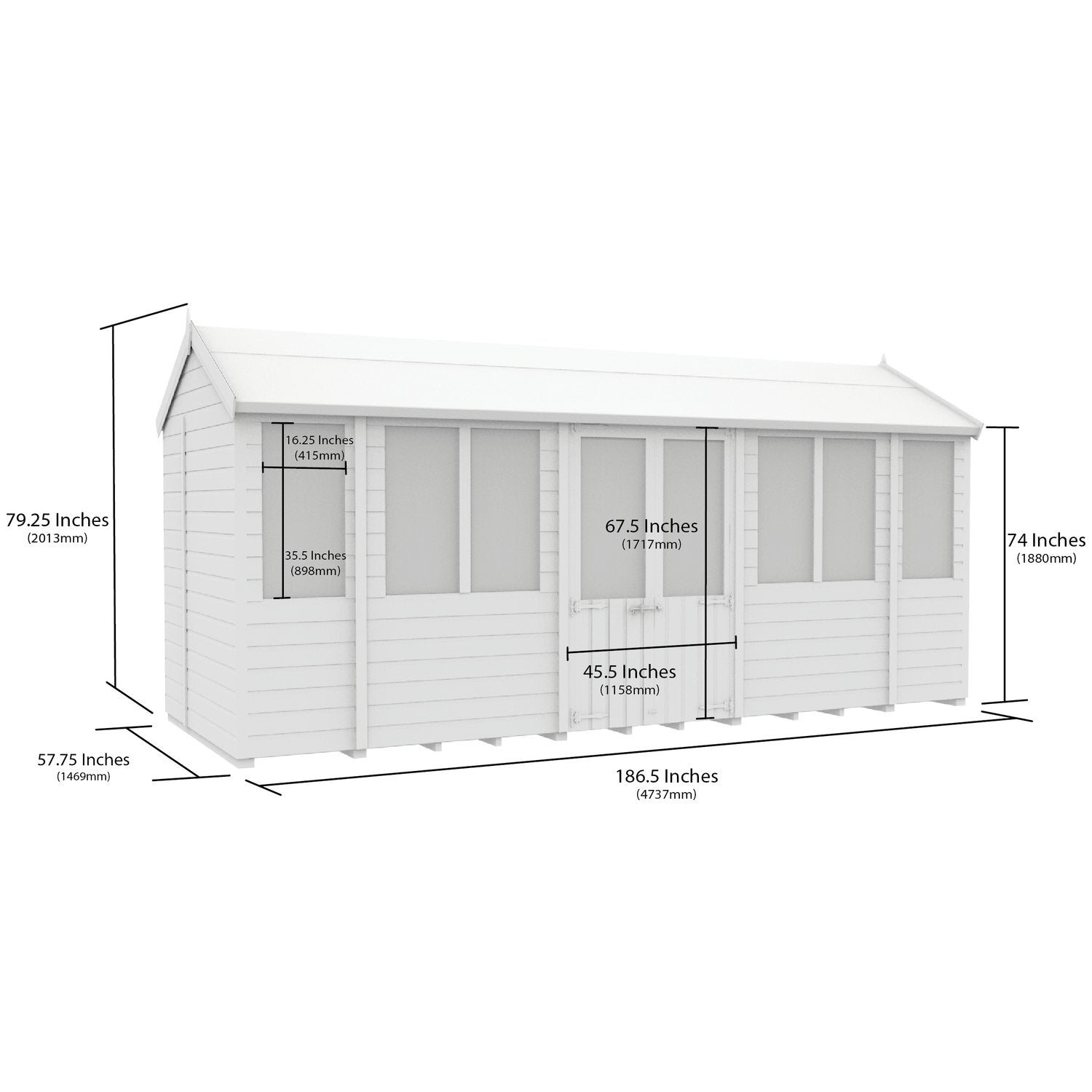 16 x 5 Apex Summer House - view 5