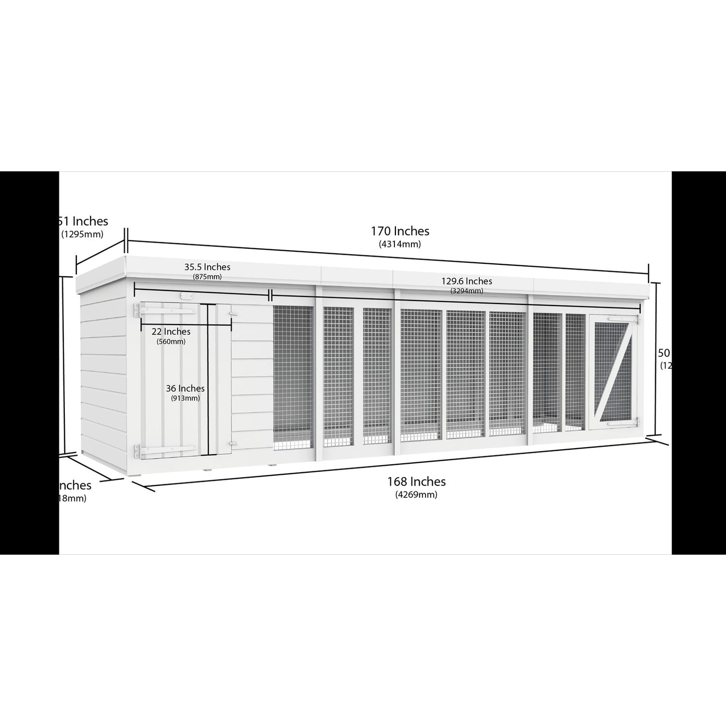 14 x 4 Dog Kennel And Run - view 4