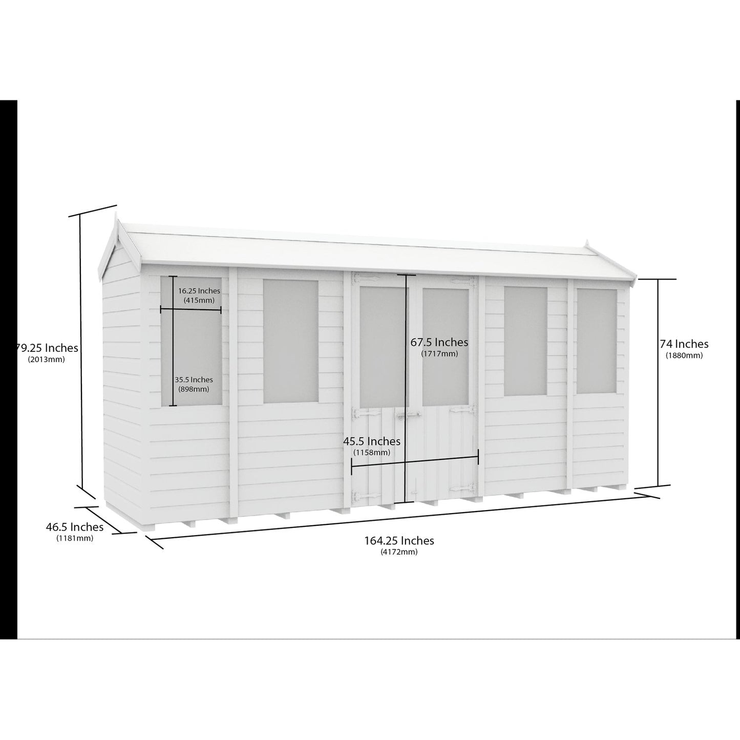 14 x 4 Apex Summer House - view 4