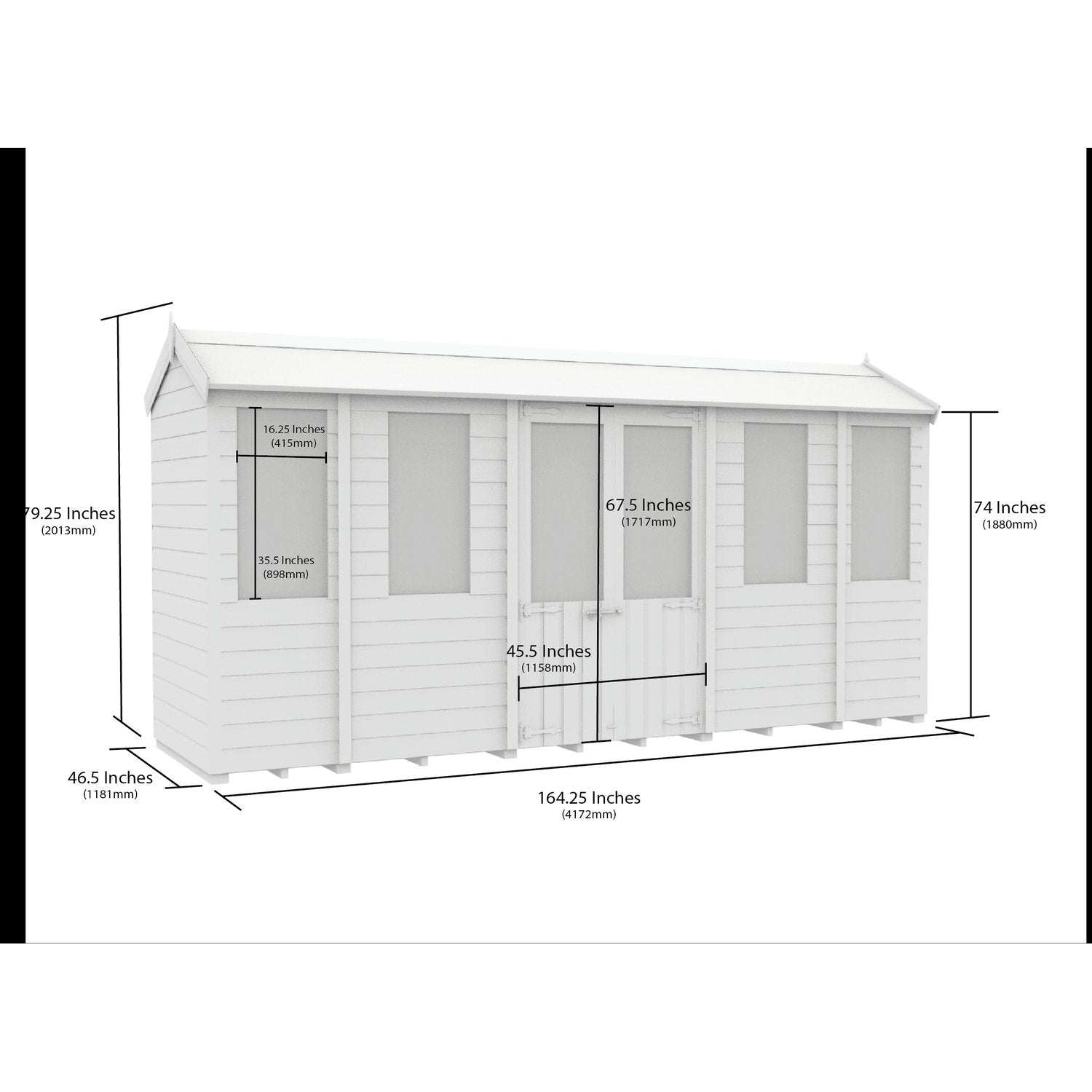14 x 4 Apex Summer House - view 4