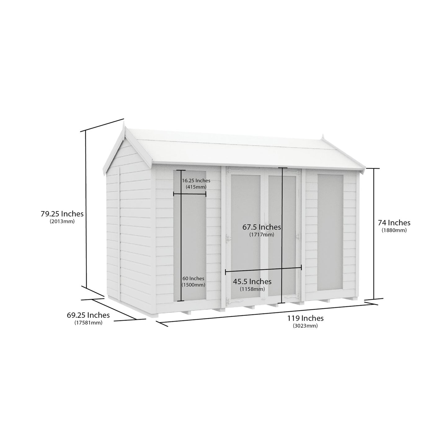 10 x 6 Apex Summer House (Full Height Window) - view 3