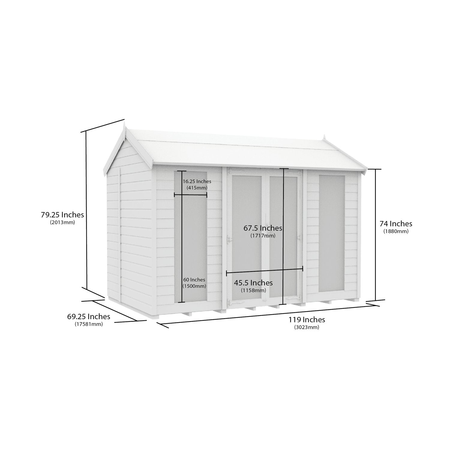 10 x 6 Apex Summer House (Full Height Window) - view 3