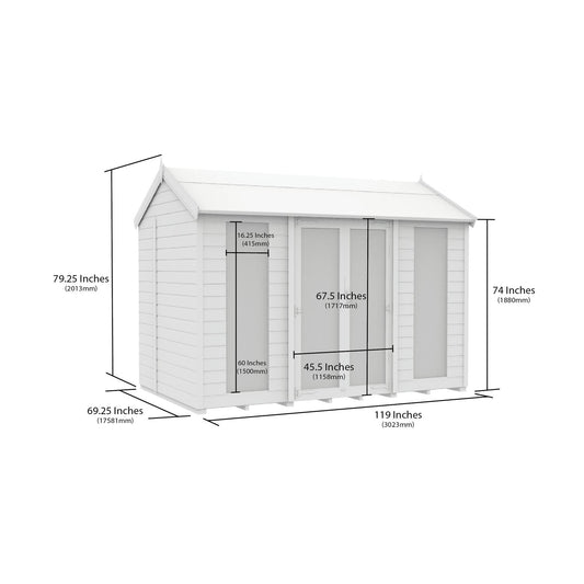 10 x 6 Apex Summer House (Full Height Window) - view 3