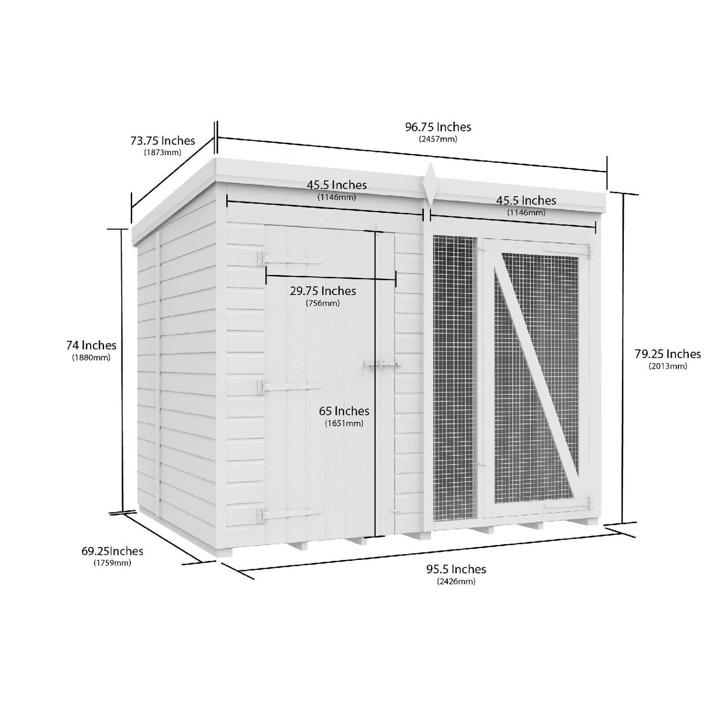 8 x 6 Dog Kennel And Run (Full Height) - view 4