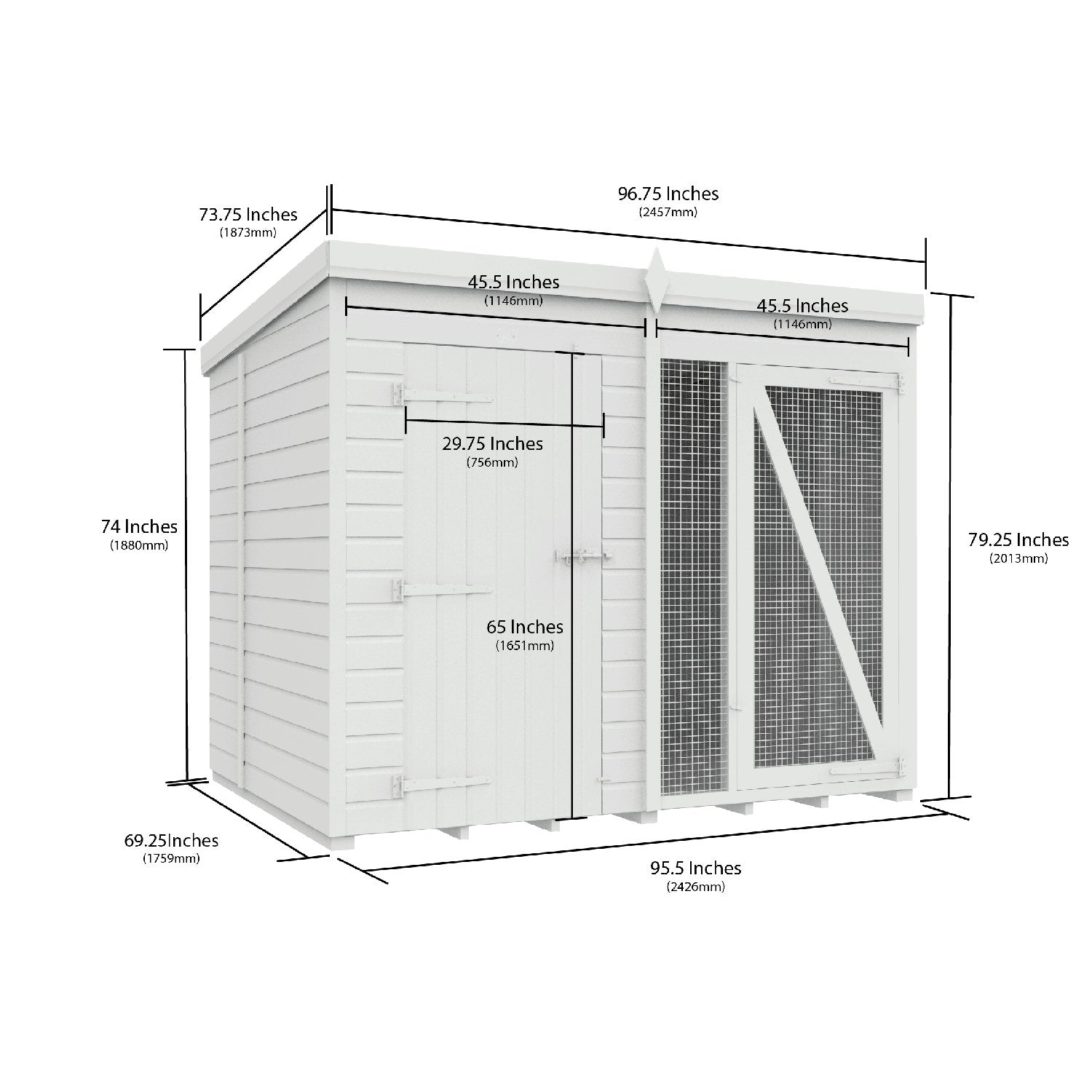 8 x 6 Dog Kennel And Run (Full Height) - view 4
