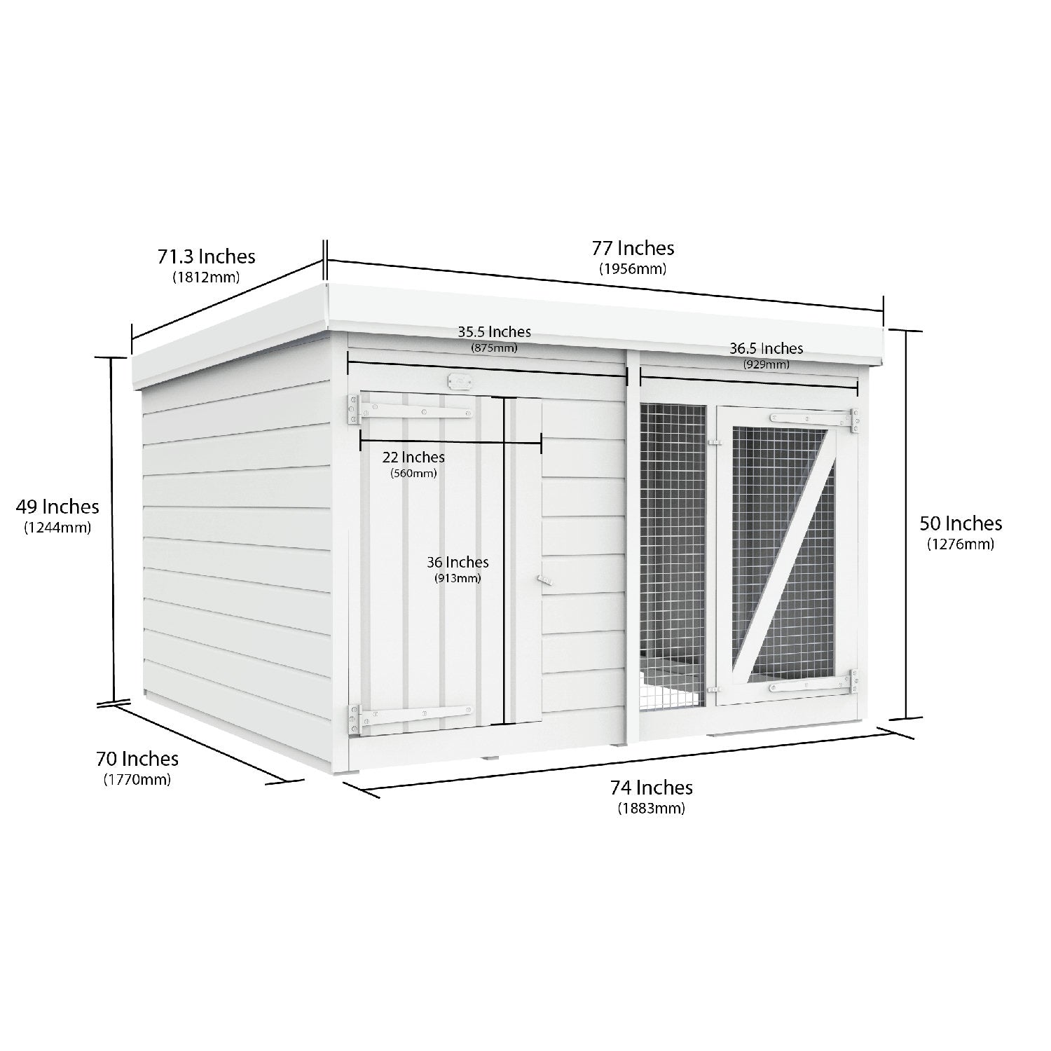 6 x 6 Dog Kennel And Run - view 2