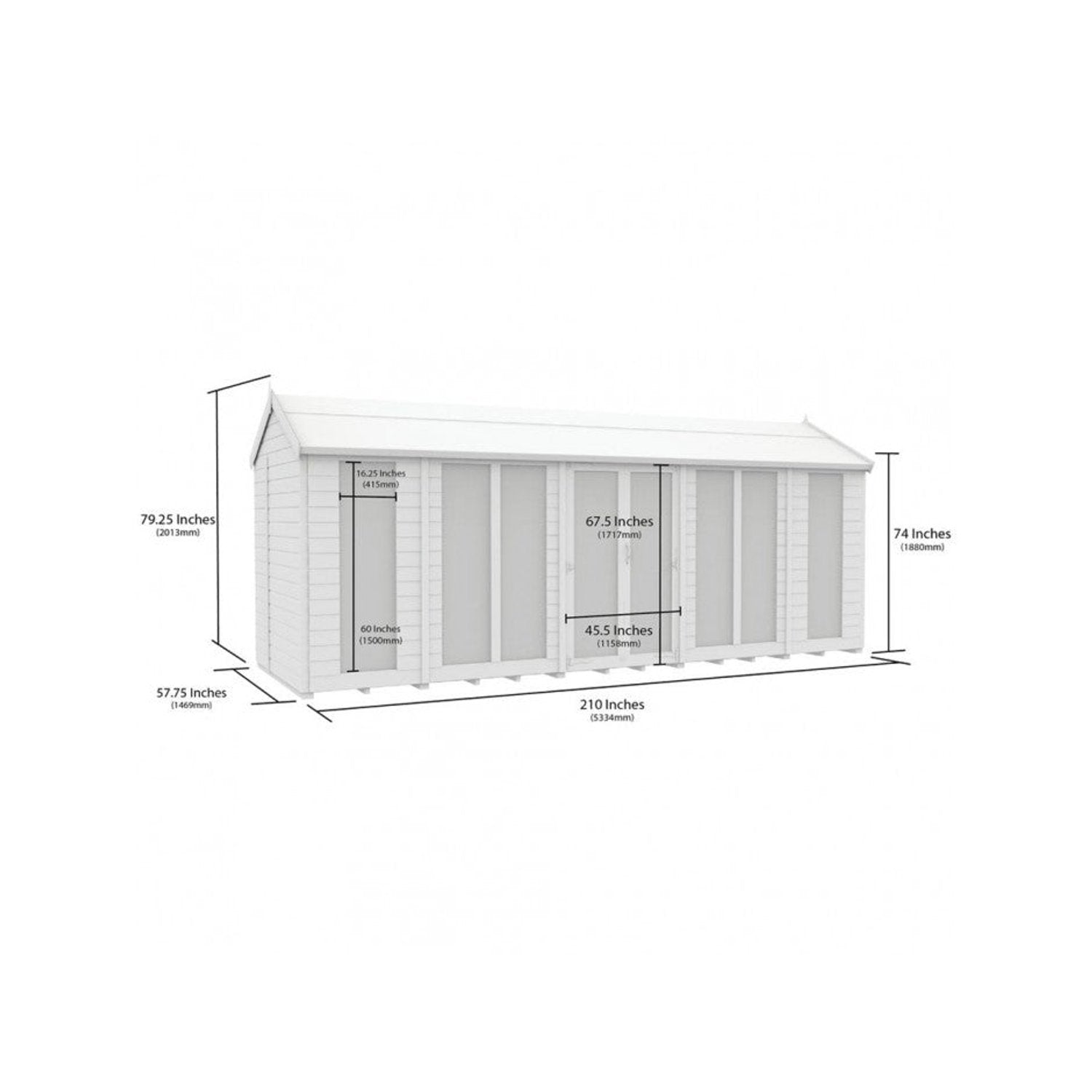 18 x 5 Apex Summer House (Full Height Window) - view 5