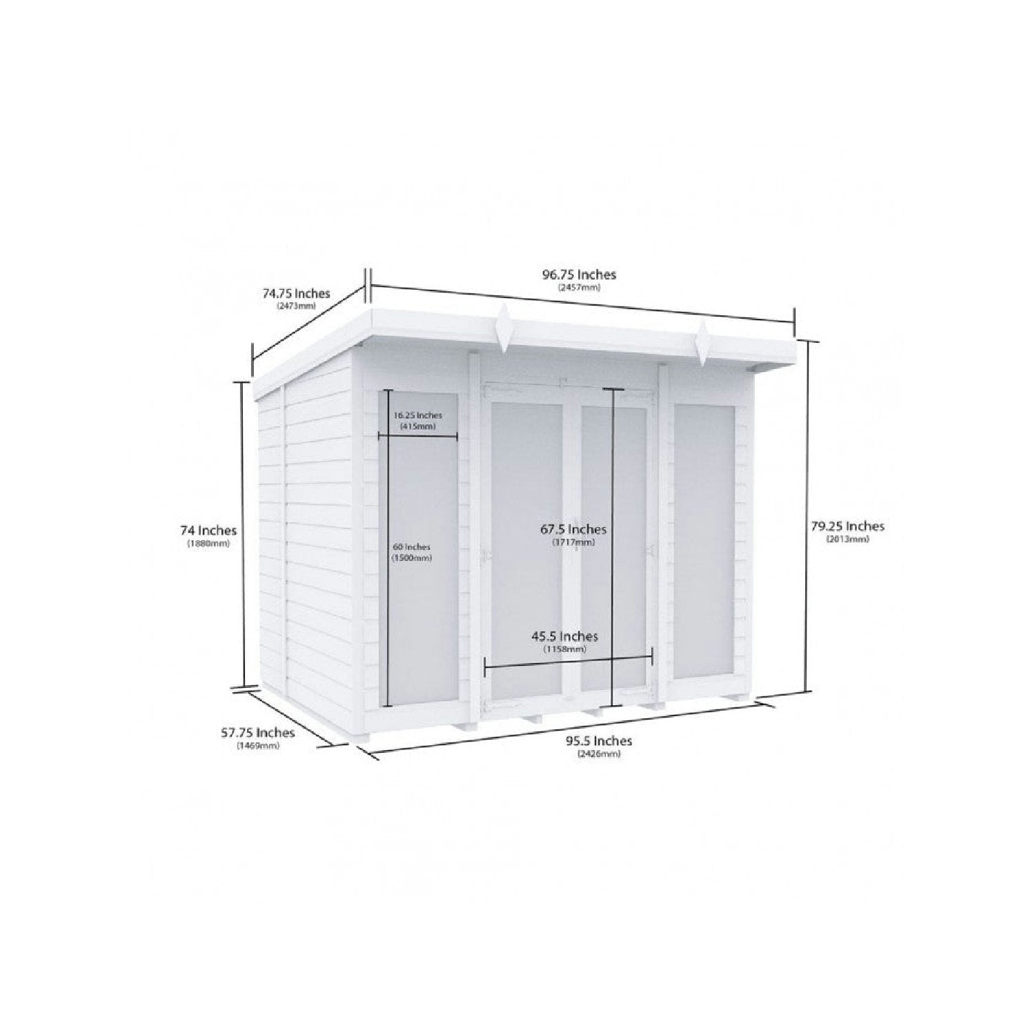 8 x 5 Pent Summer House (Full Height Window) - view 4