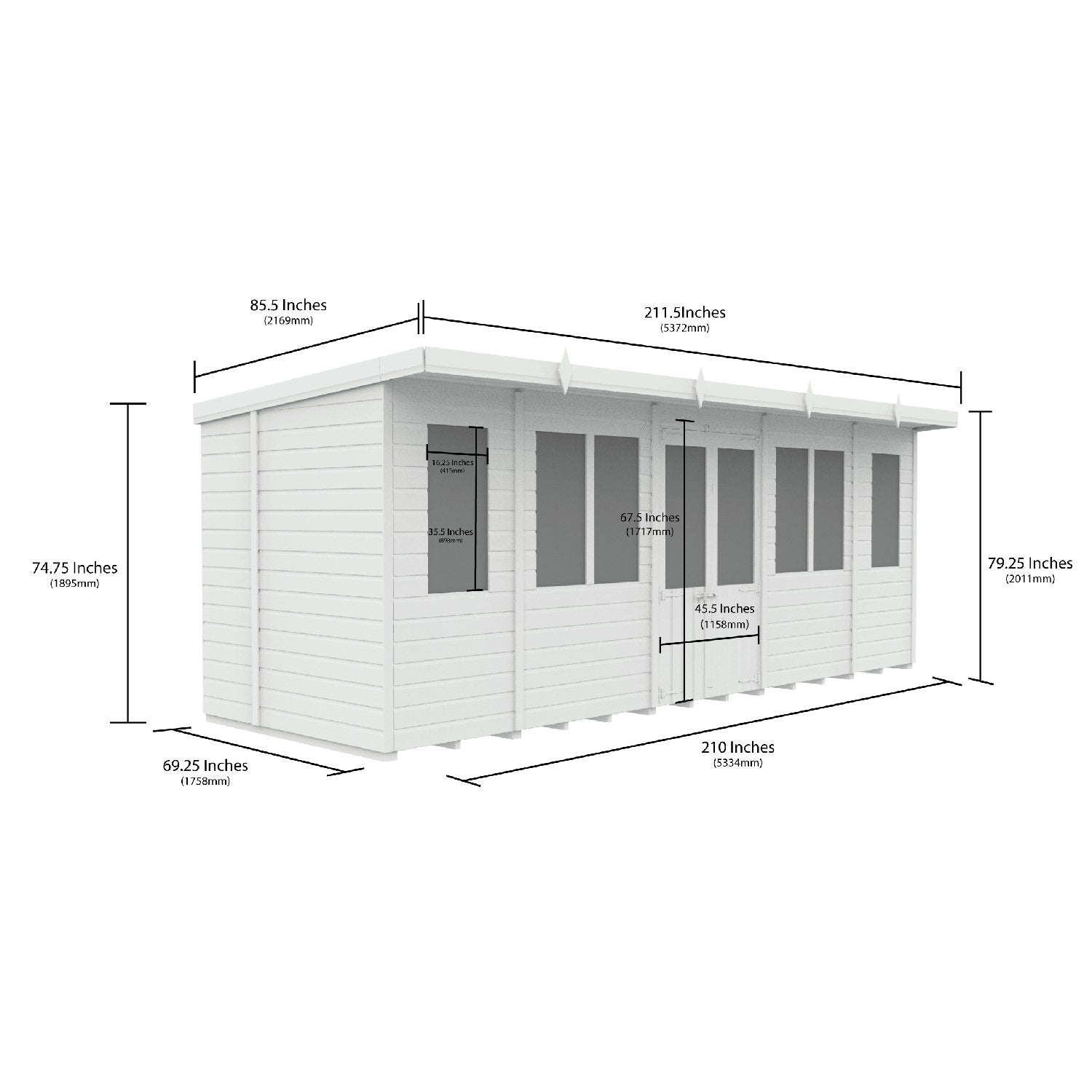 18 x 6 Pent Summer House - view 4