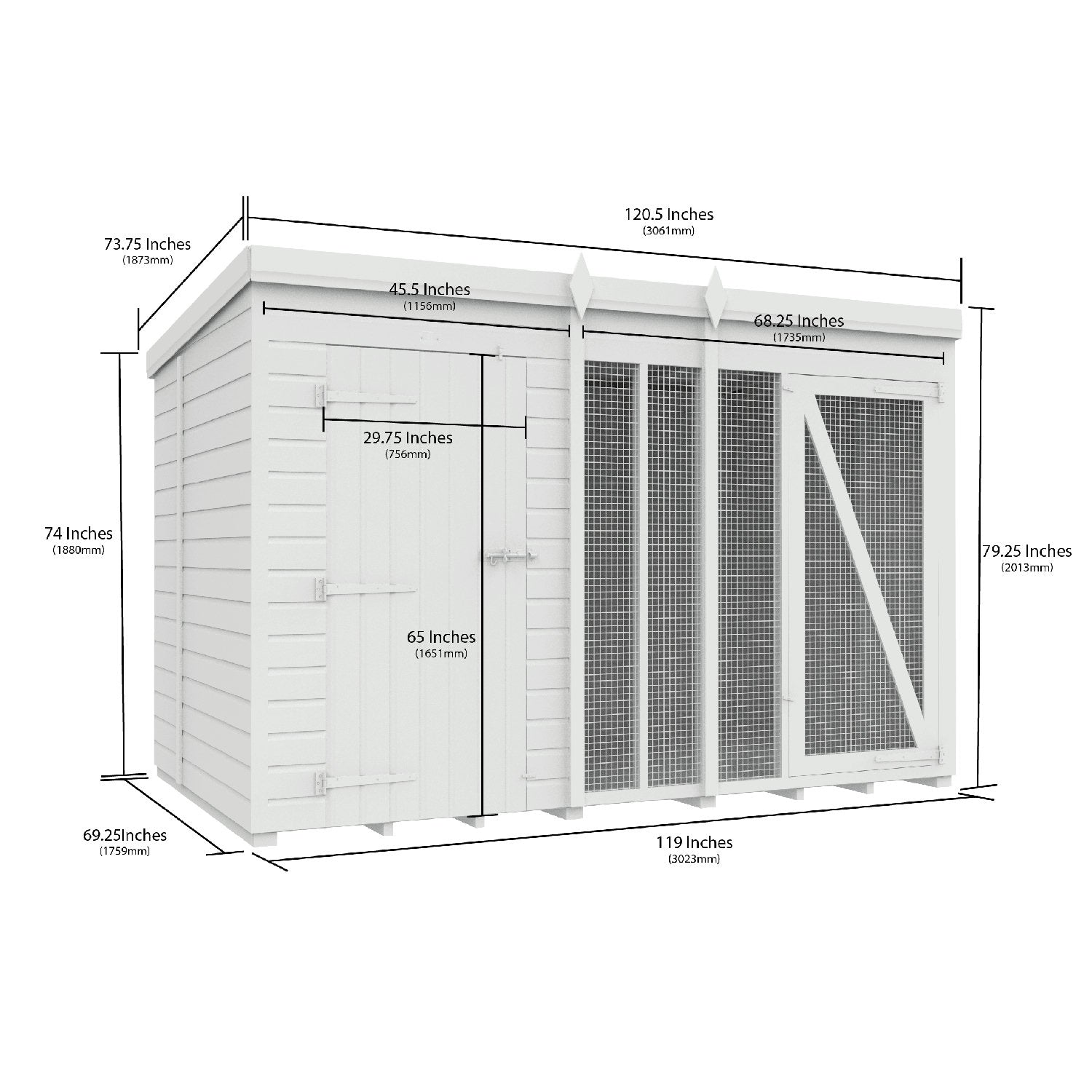 10 x 6 Dog Kennel And Run (Full Height) - view 4