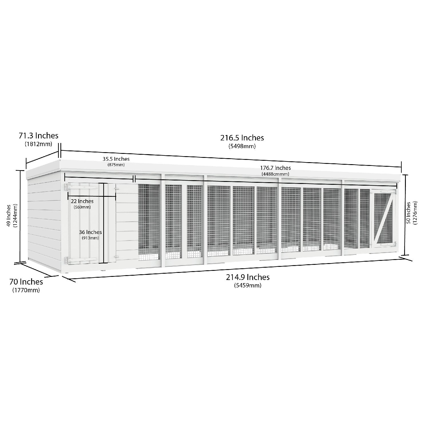 18 x 6 Dog Kennel And Run - view 2