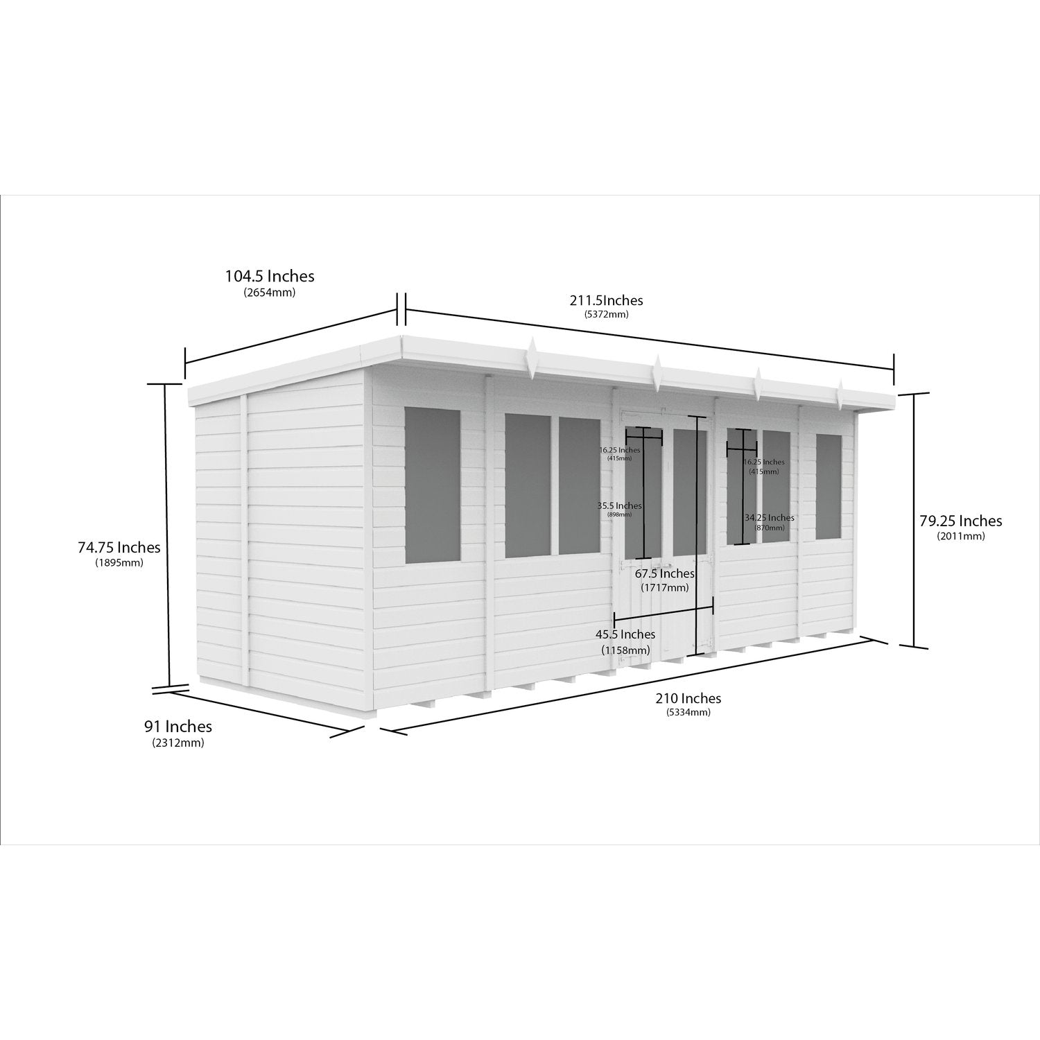 18 x 8 Pent Summer House - view 3