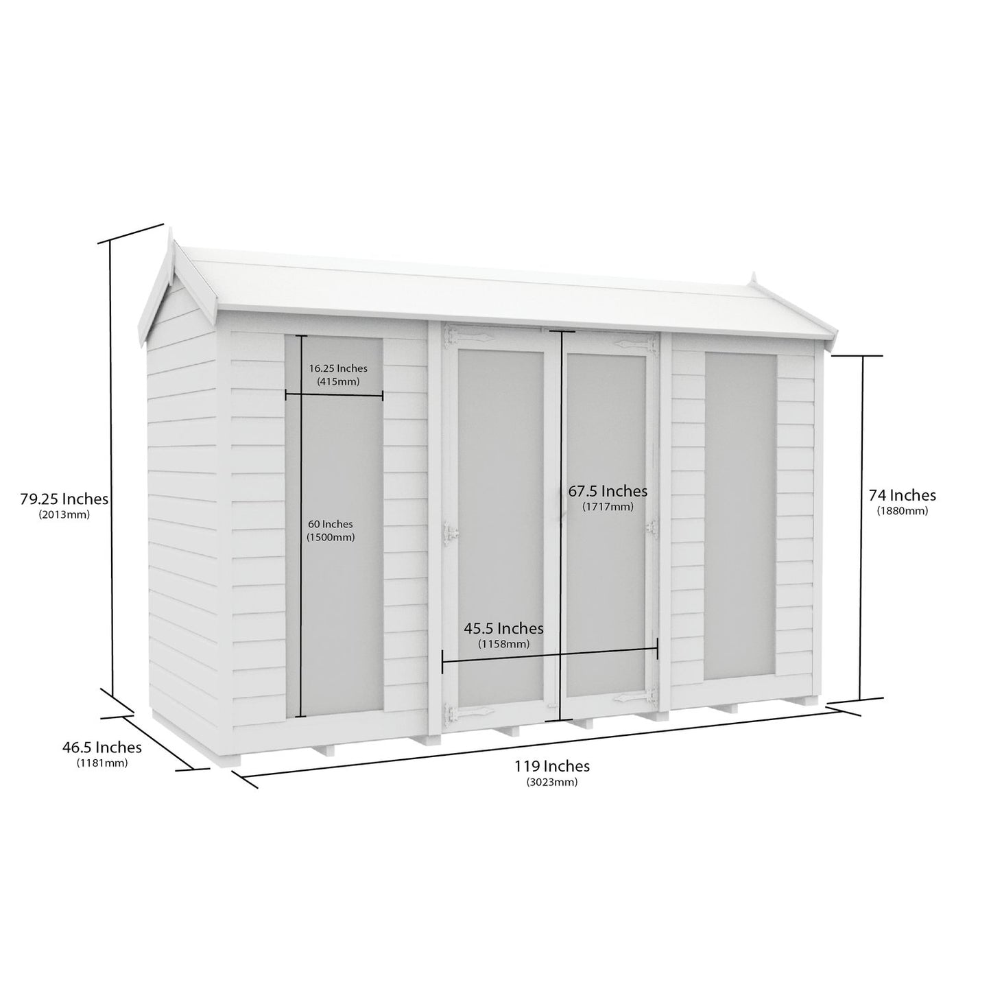 10 x 4 Apex Summer House (Full Height Window) - view 6