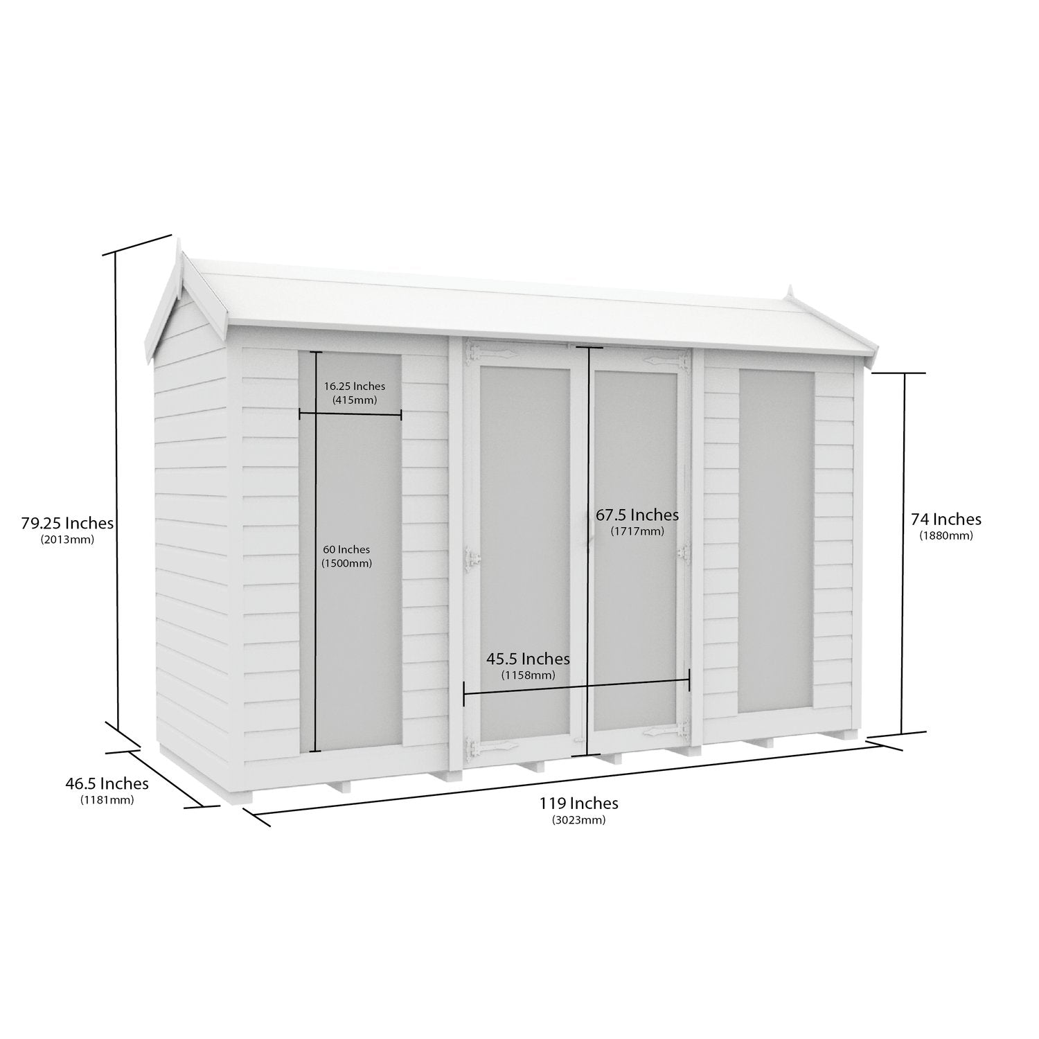 10 x 4 Apex Summer House (Full Height Window) - view 6