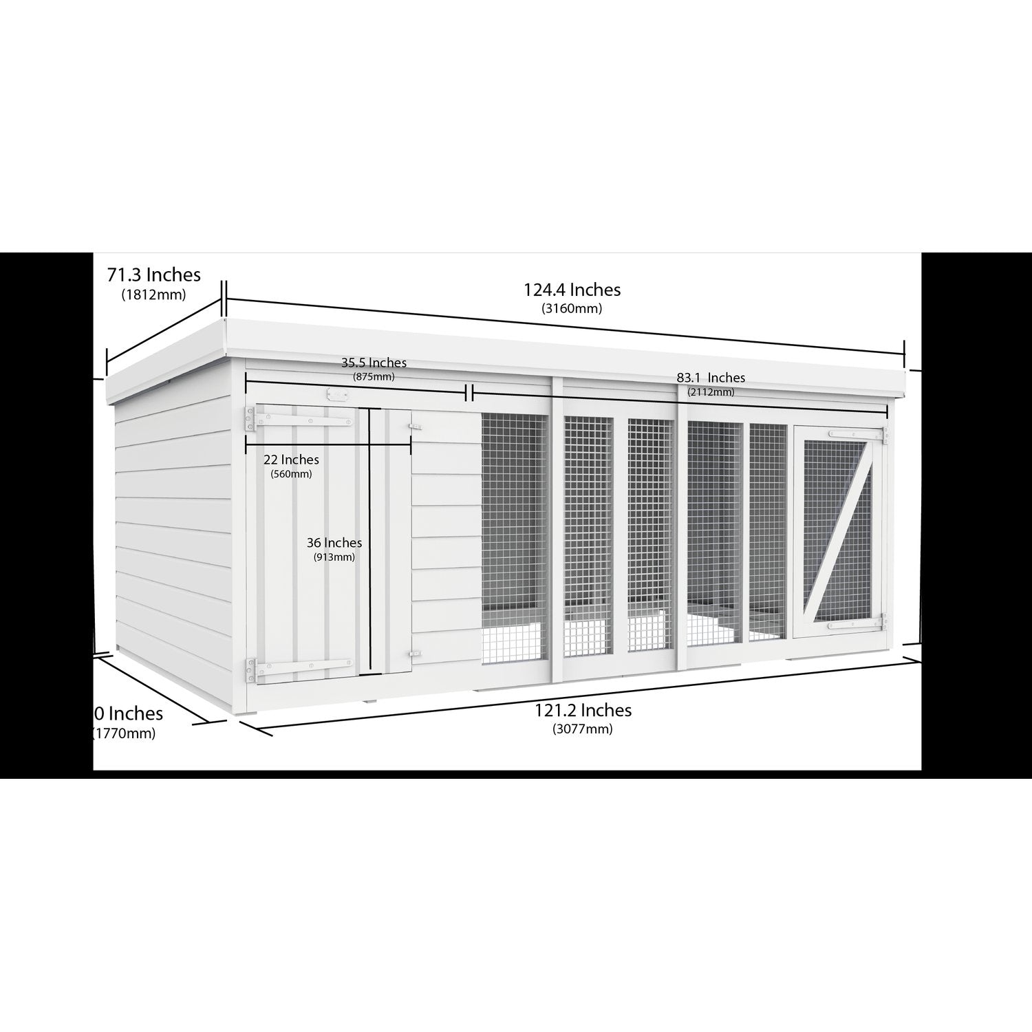 10 x 6 Dog Kennel And Run - view 3