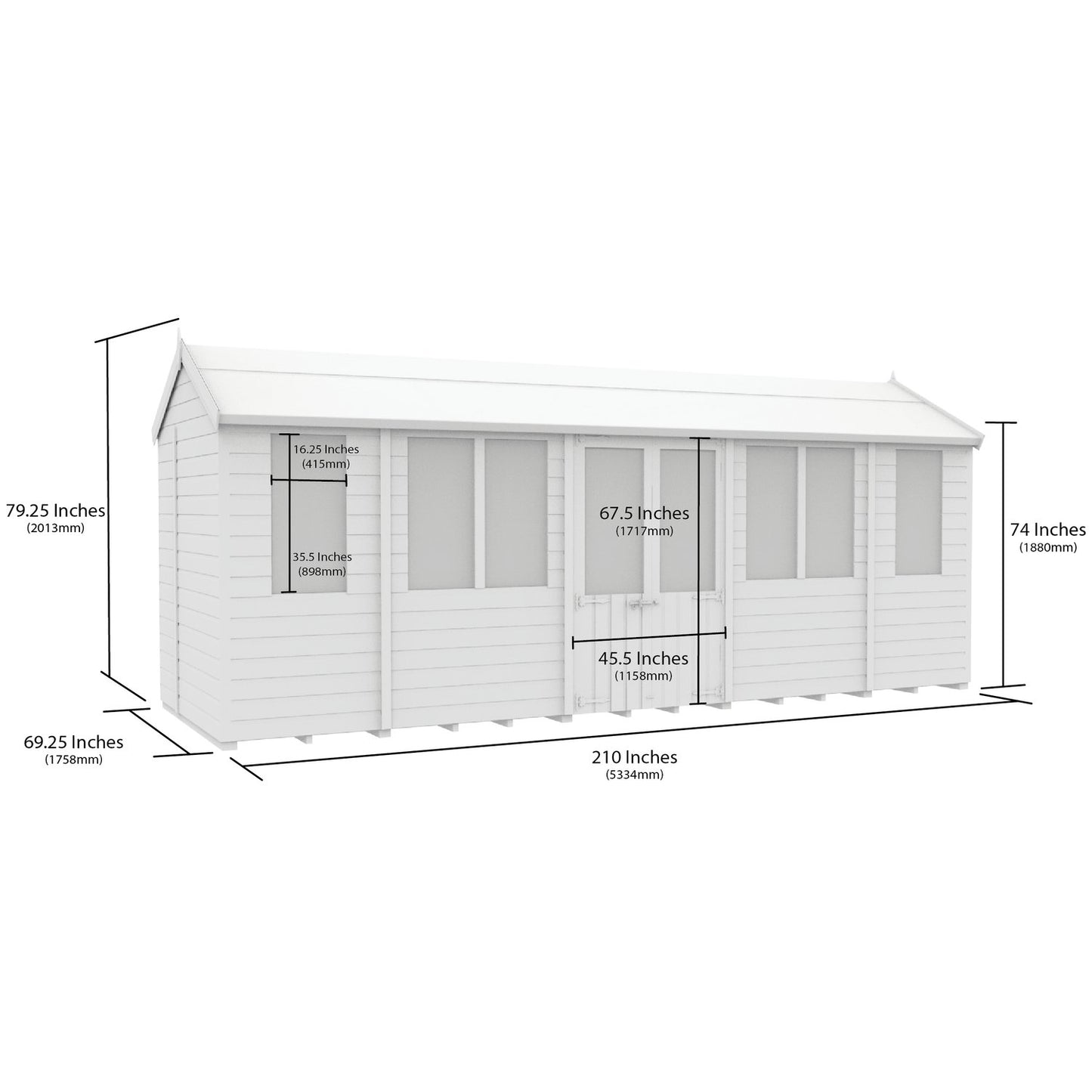18 x 6 Apex Summerhouse - UK Made Timber Garden Building