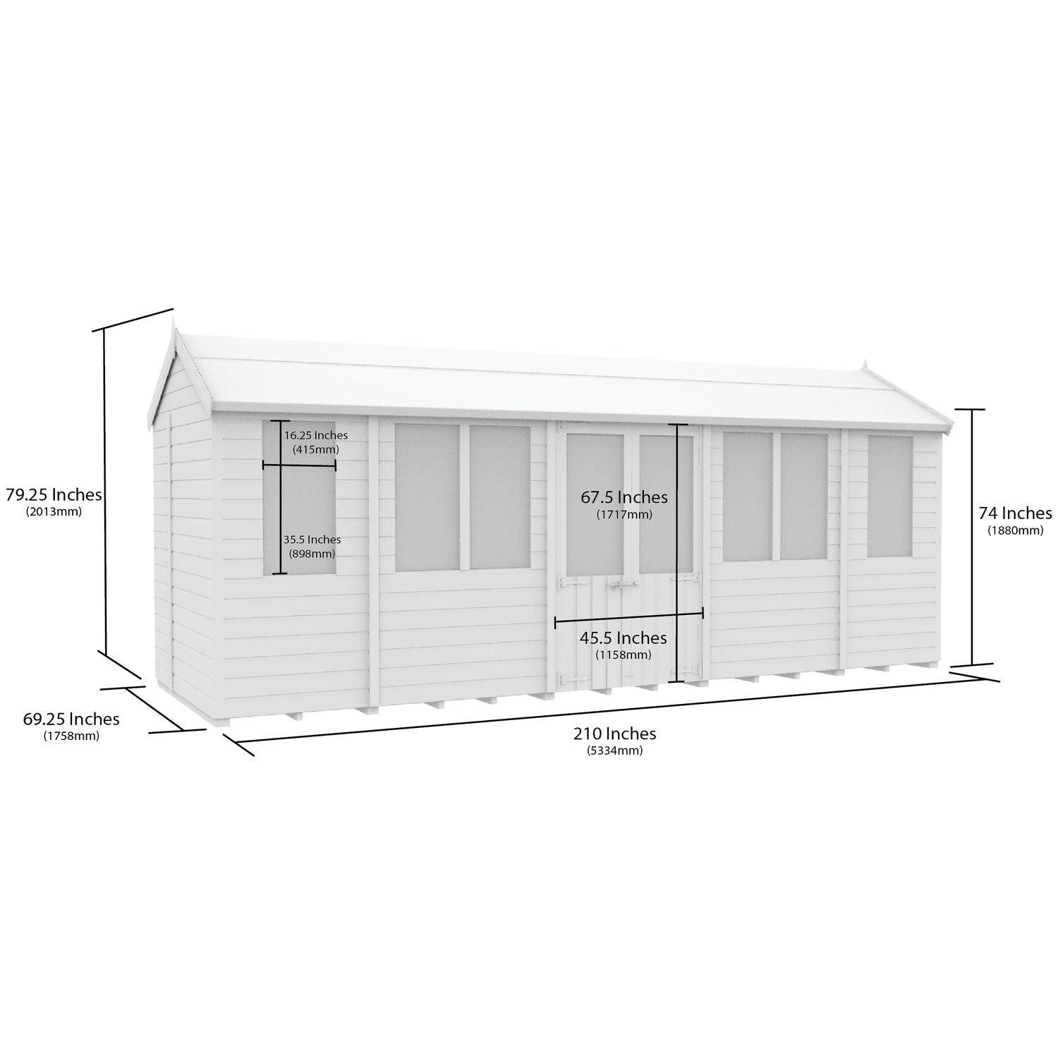 18 x 6 Apex Summerhouse - UK Made Timber Garden Building