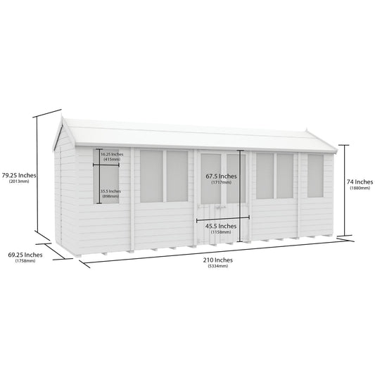 18 x 6 Apex Summerhouse - UK Made Timber Garden Building