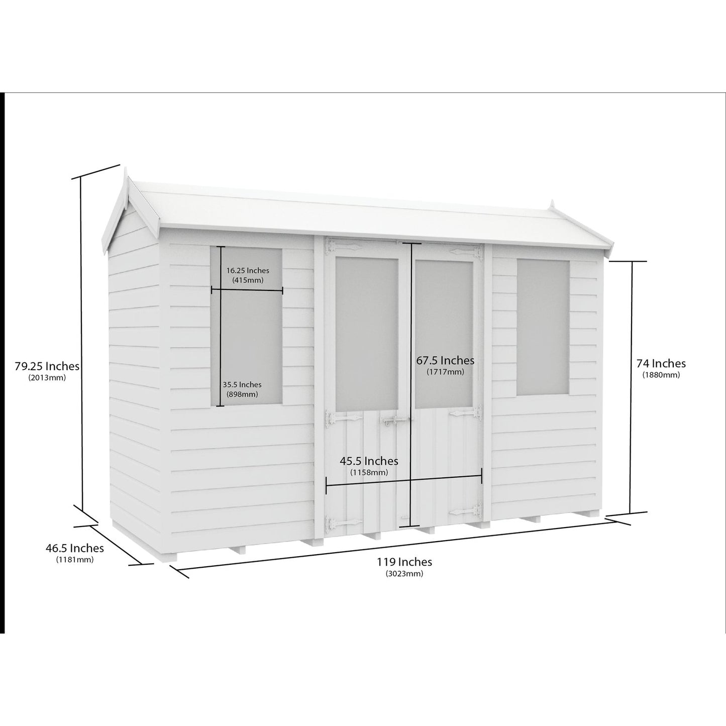 10 x 4 Apex Summer House - view 3