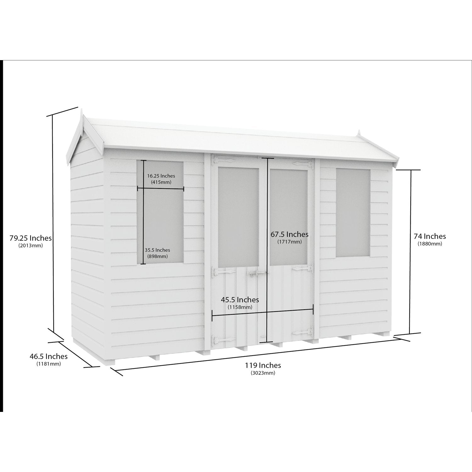 10 x 4 Apex Summer House - view 3