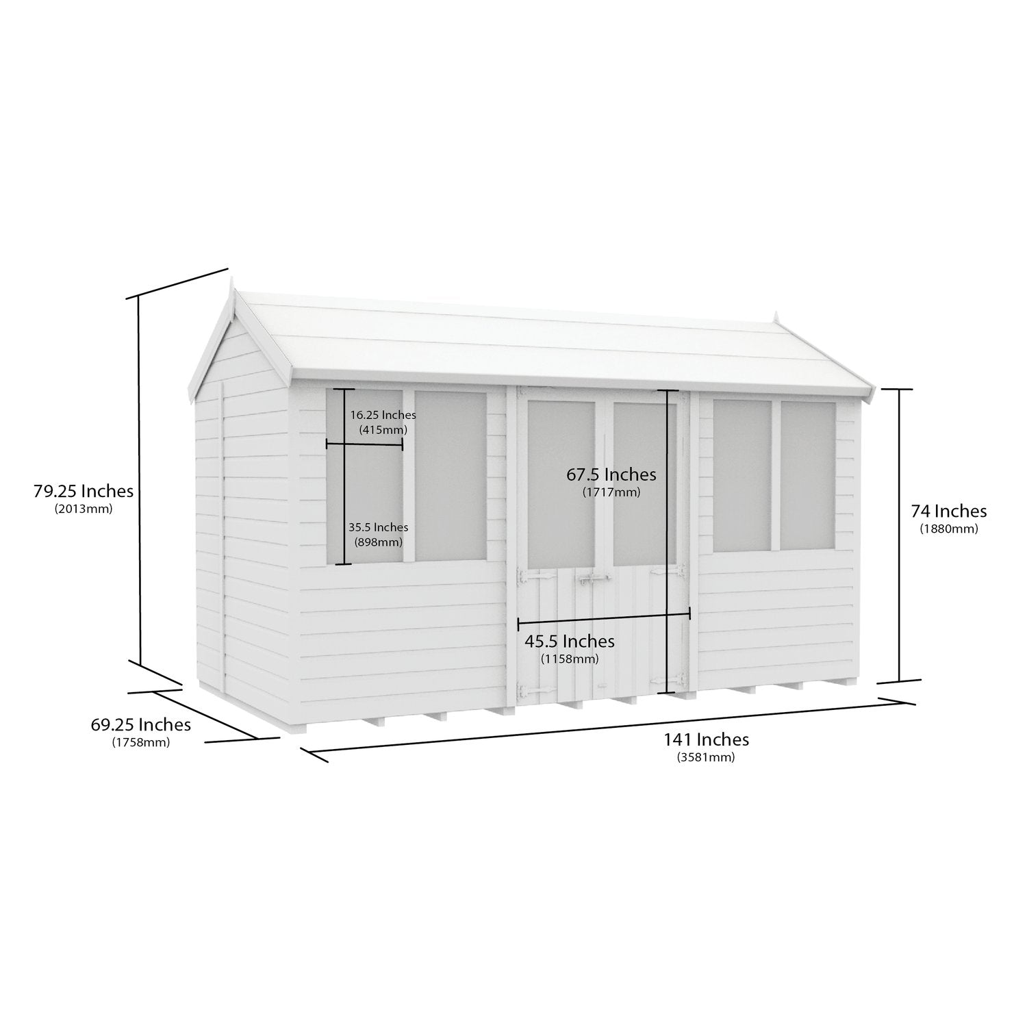 12 x 6 Apex Summer House - view 4