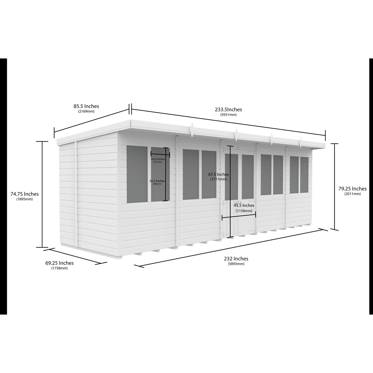 20 x 6 Pent Summer House - view 4