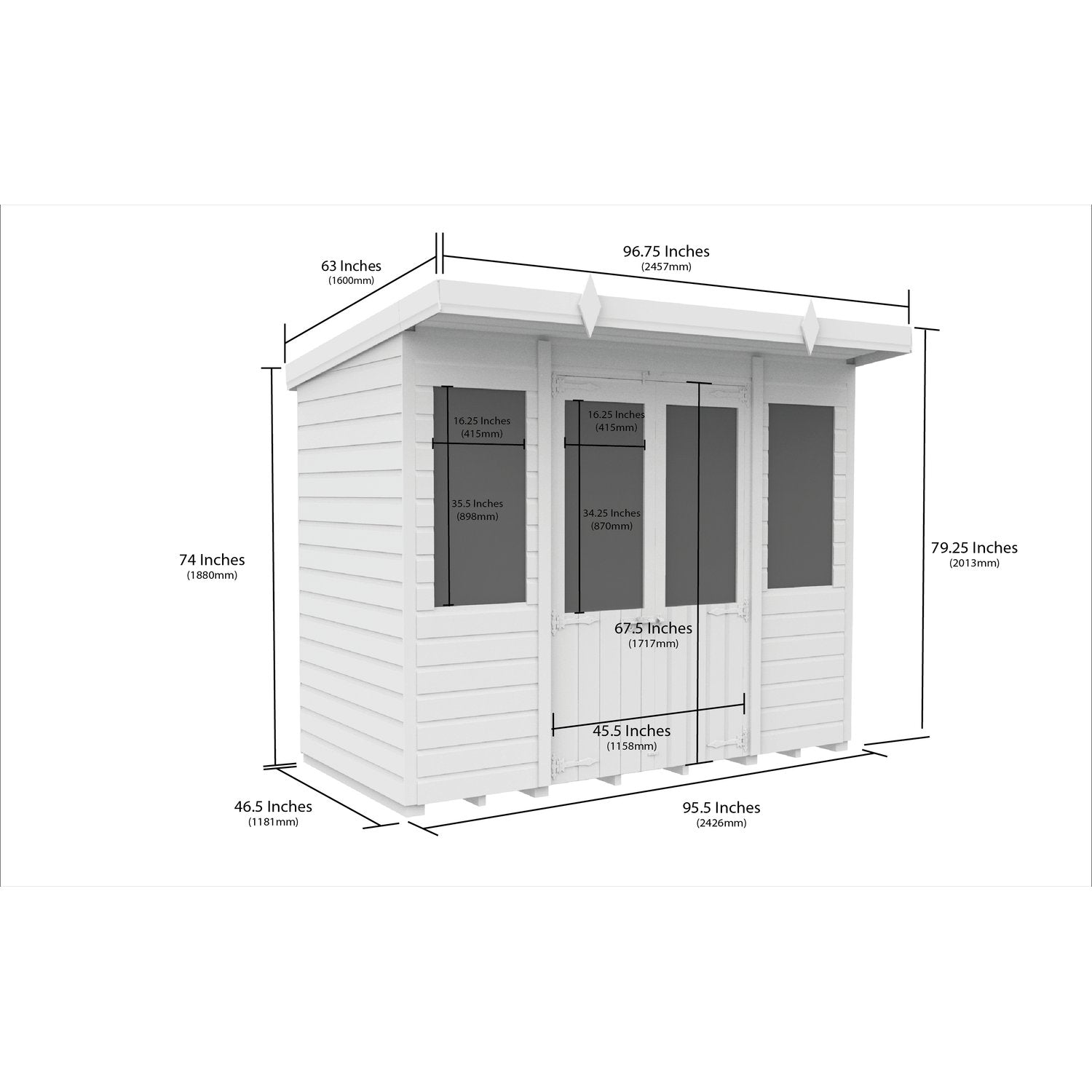 8 x 4 Pent Summer House - view 5