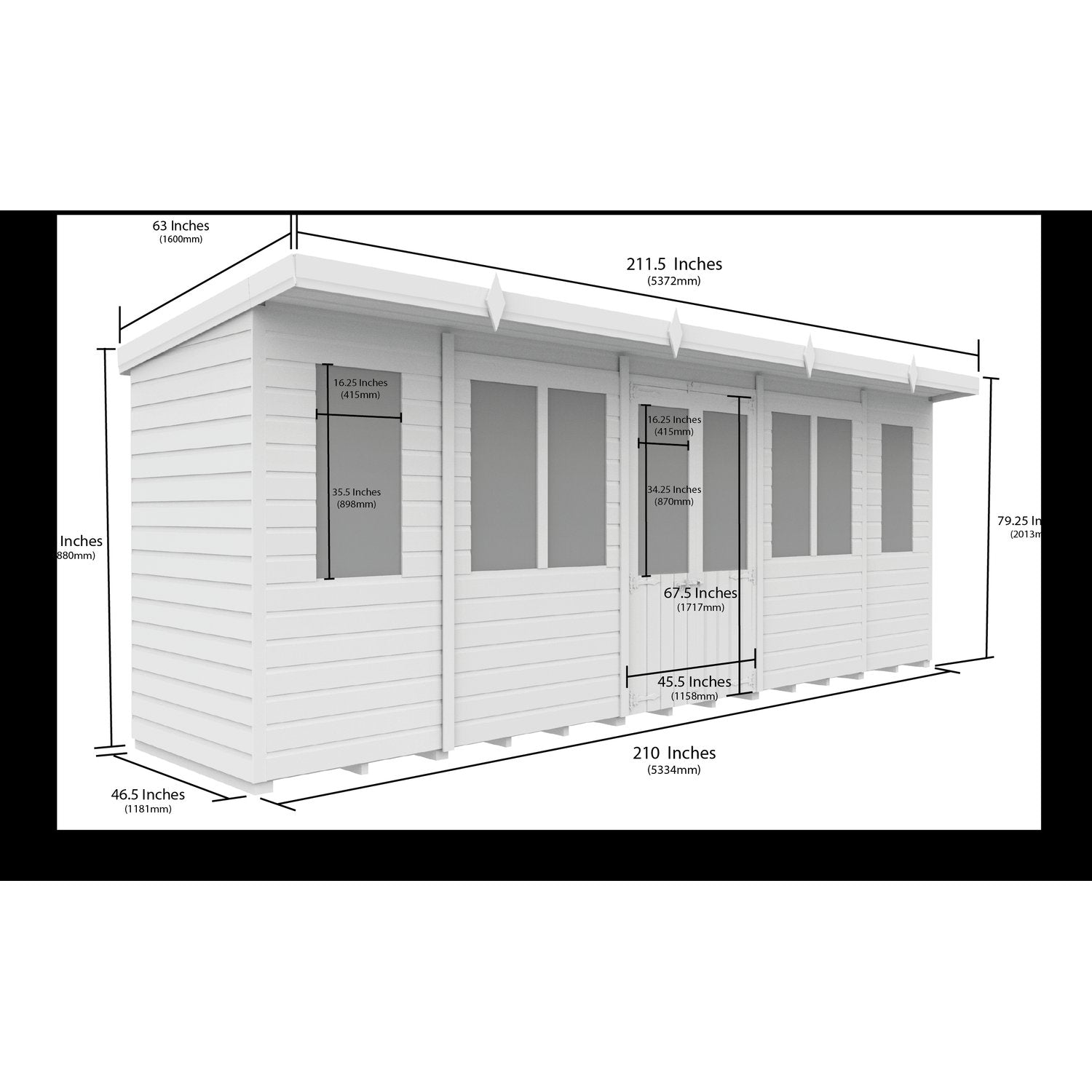 18 x 4 Pent Summer House - view 3