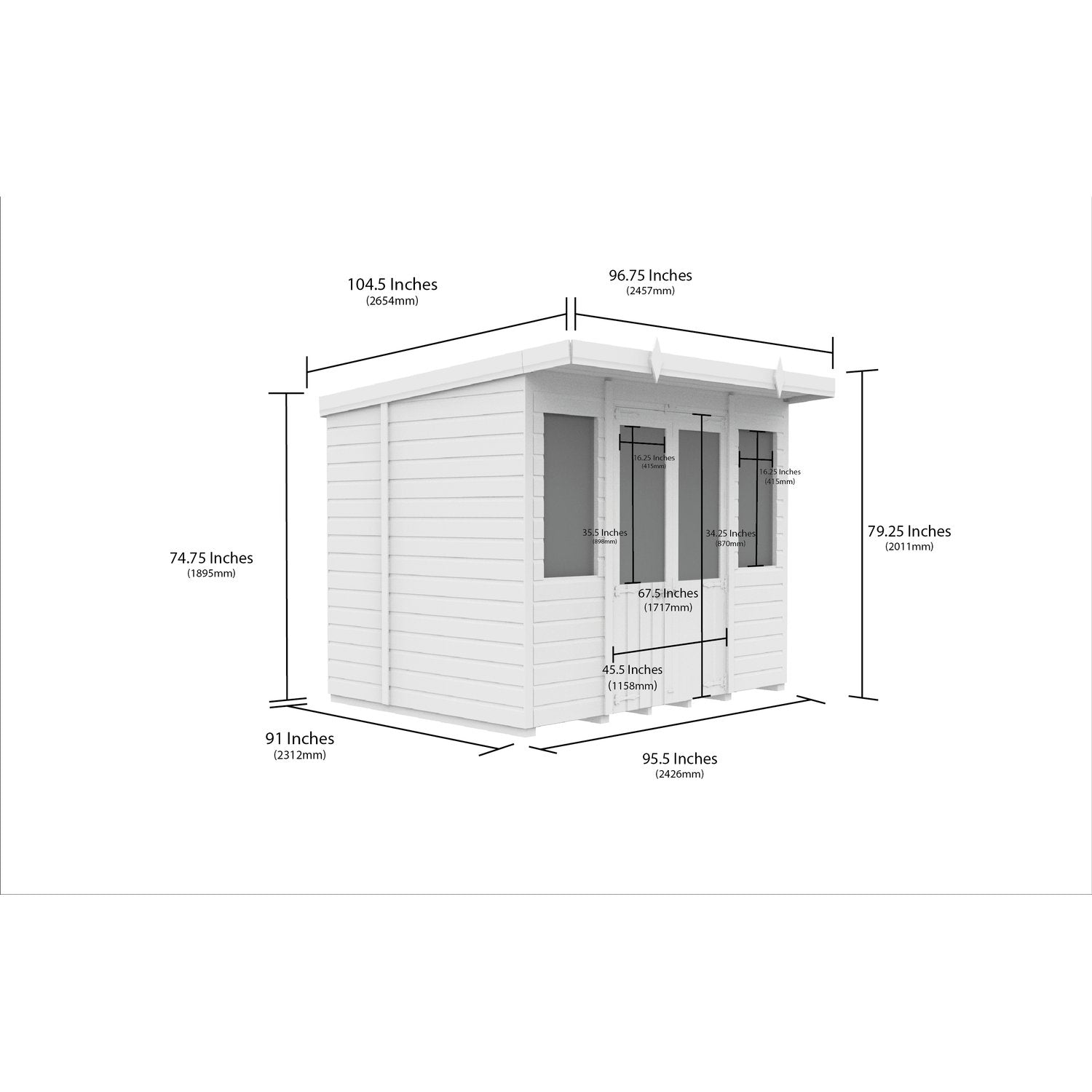 8 x 8 Pent Summer House - view 6