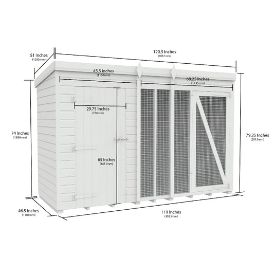 10 x 4 Dog Kennel And Run (Full Height) - view 2