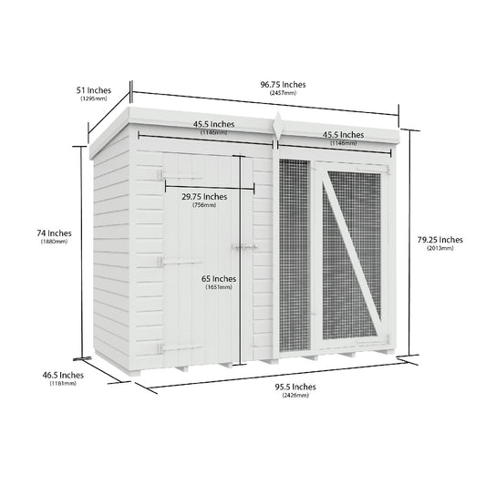 8 x 4 Dog Kennel And Run (Full Height) - view 4