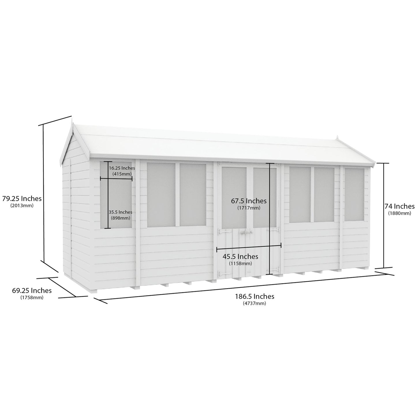 16 x 6 Apex Summer House - view 5