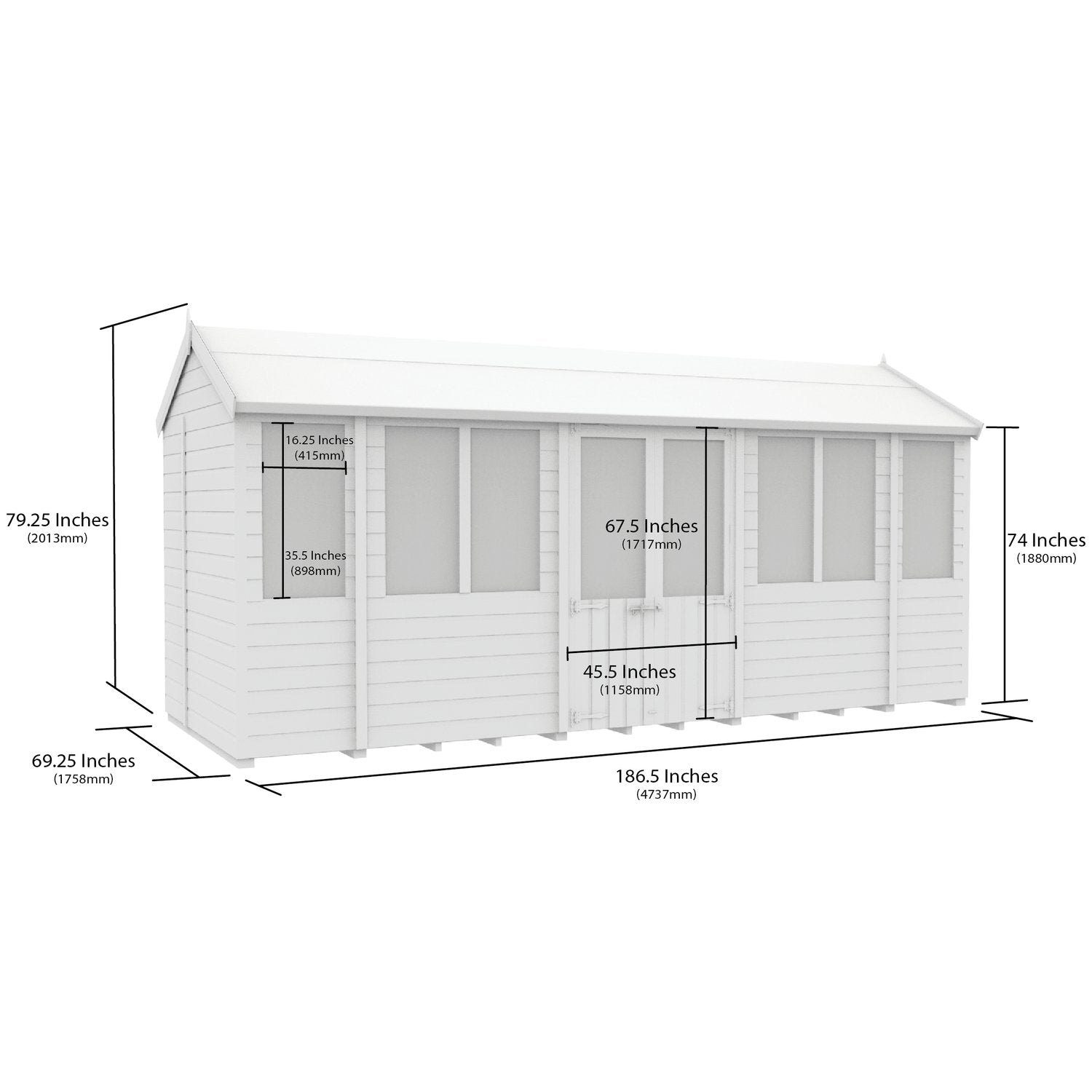 16 x 6 Apex Summer House - view 5