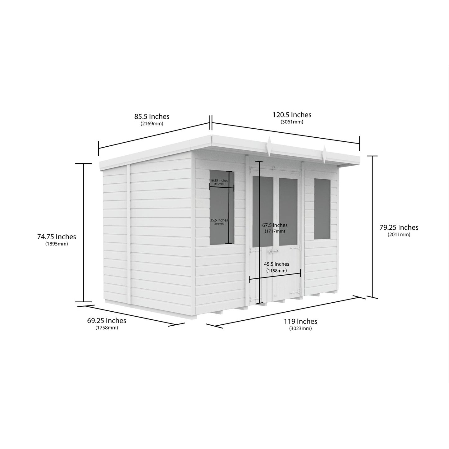 10 x 6 Pent Summer House - view 5