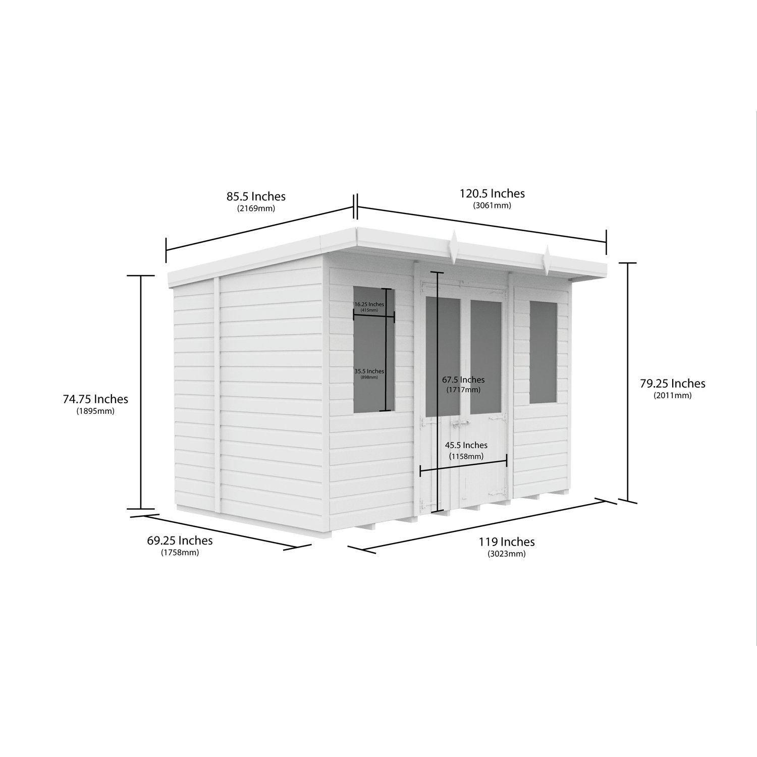 10 x 6 Pent Summer House - view 5