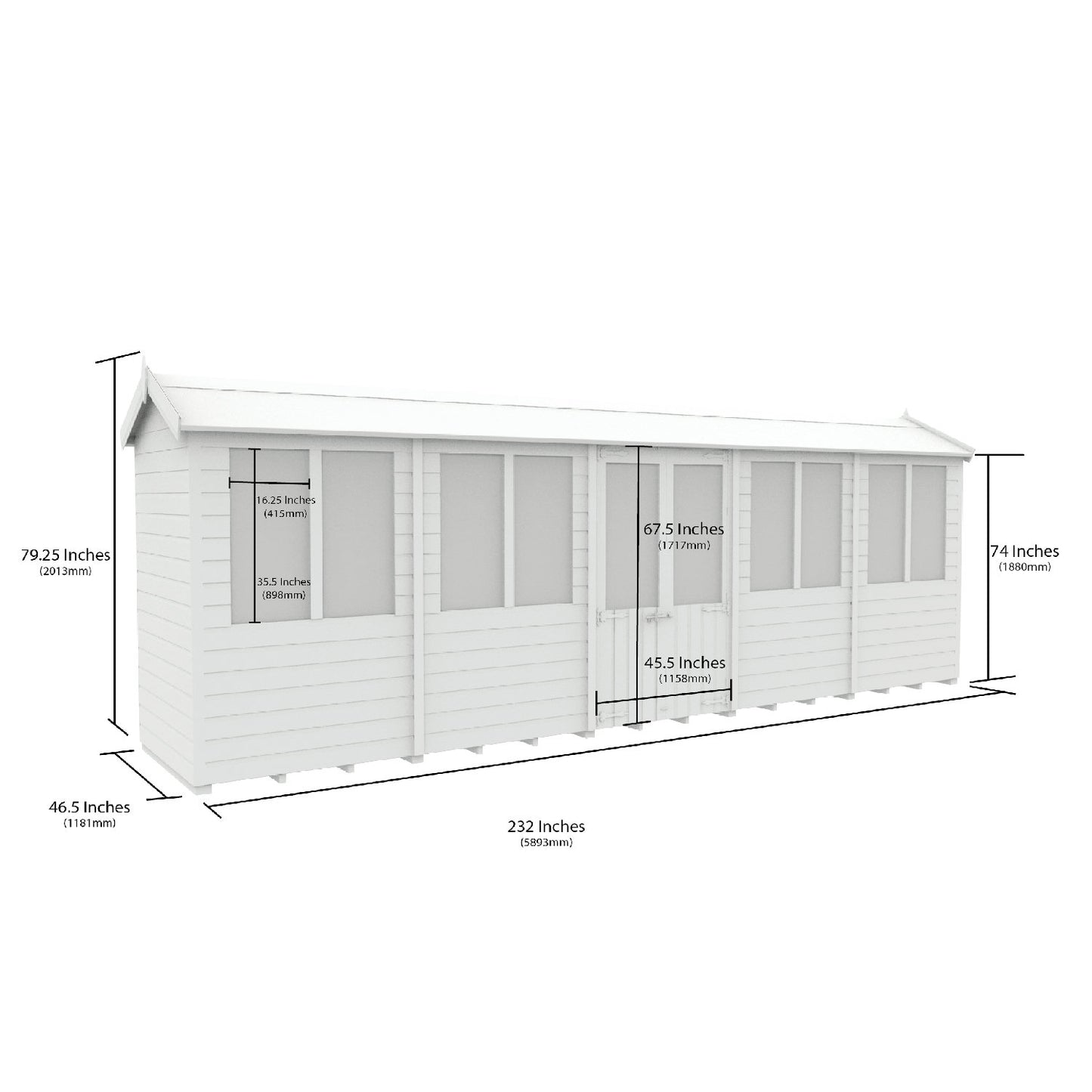 20 x 4 Apex Summer House - view 2