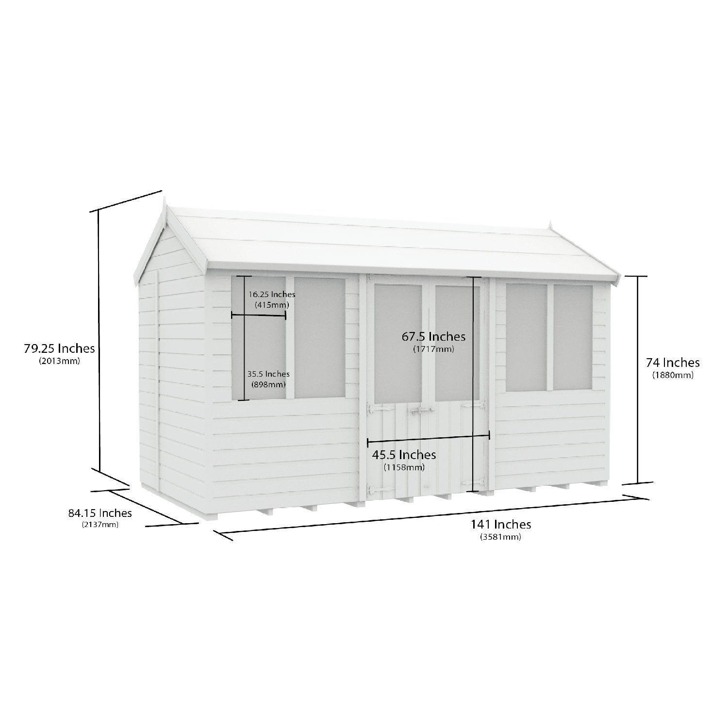 12 x 7 Apex Summer House - view 6