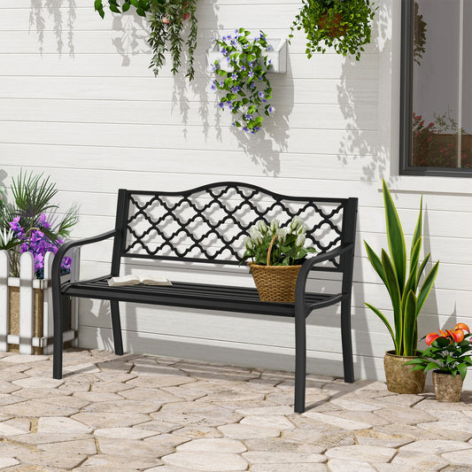 Sorrento 2-Seater Garden Bench Antique Loveseat for Yard, Lawn, Porch, Patio, Steel