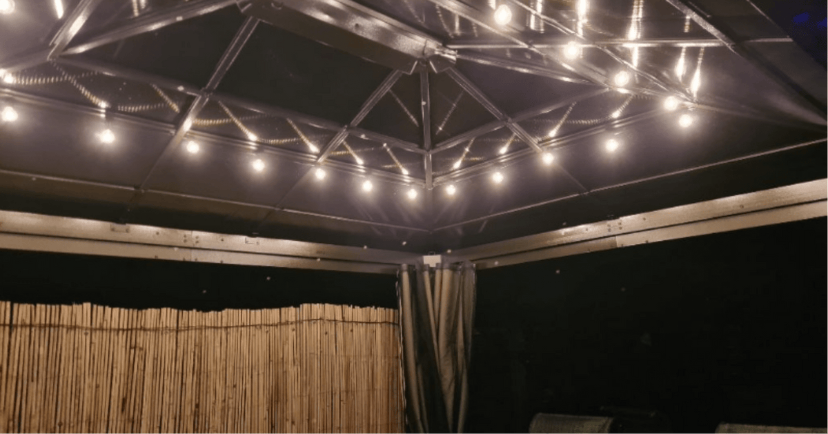 3m x 3m Timber Hardtop Gazebo with Galvanised Steel Roof – Wooden Garden Pavilion with Double Tier Roof