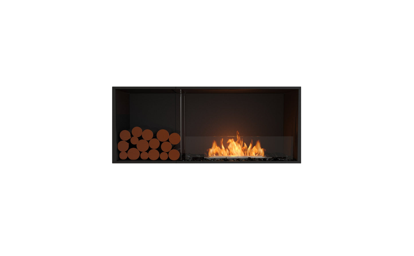EcoSmart Fire Flex Single Sided Fireplaces With Decorative Log Boxes Multiple Sizes To 0 57m To 4 2m