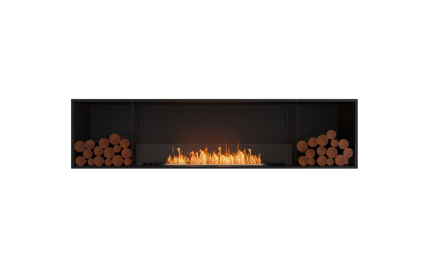 EcoSmart Fire Flex Single Sided Fireplaces With Decorative Log Boxes Multiple Sizes To 0 57m To 4 2m