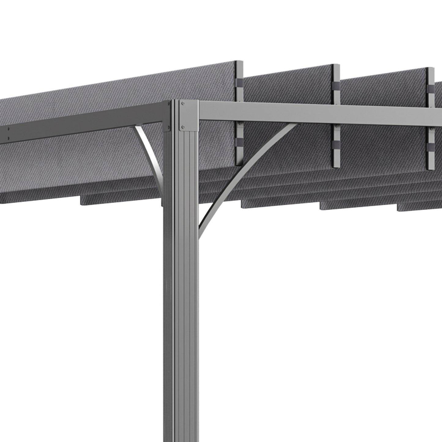 Outsunny 3 x 3(m) Outdoor Pergola with Retractable Roof, Aluminium Louvered Patio Gazebo Canopy for Garden, Patio, Grey