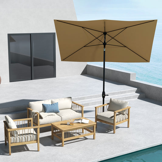 3 x 2 m Garden Parasol Umbrella with Aluminium Pole
