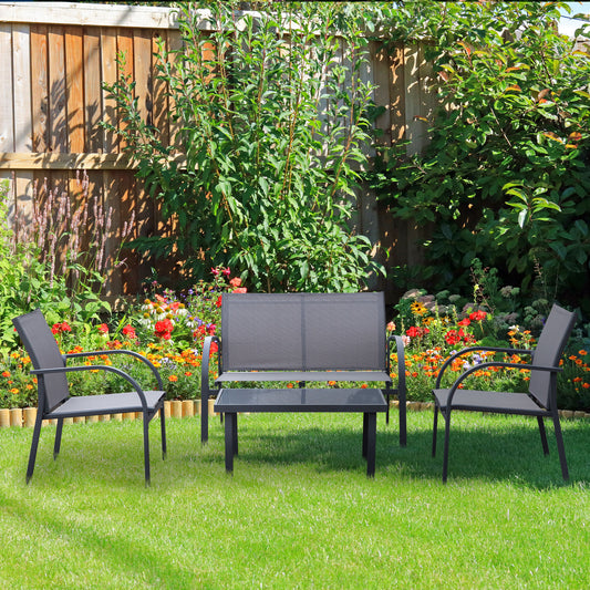 Capri Four-Piece Minimal Garden Patio Set - Grey