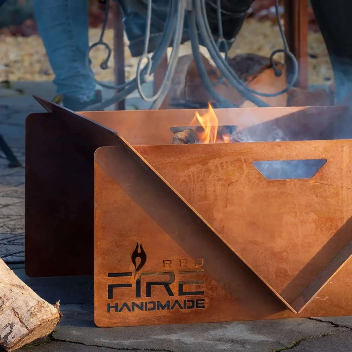 V-Shaped Fire Bowl - Rust - Outdoor Fire Pit - image 5