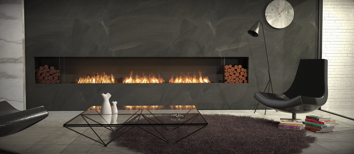EcoSmart Fire Flex Single Sided Fireplaces With Decorative Log Boxes Multiple Sizes To 0 57m To 4 2m
