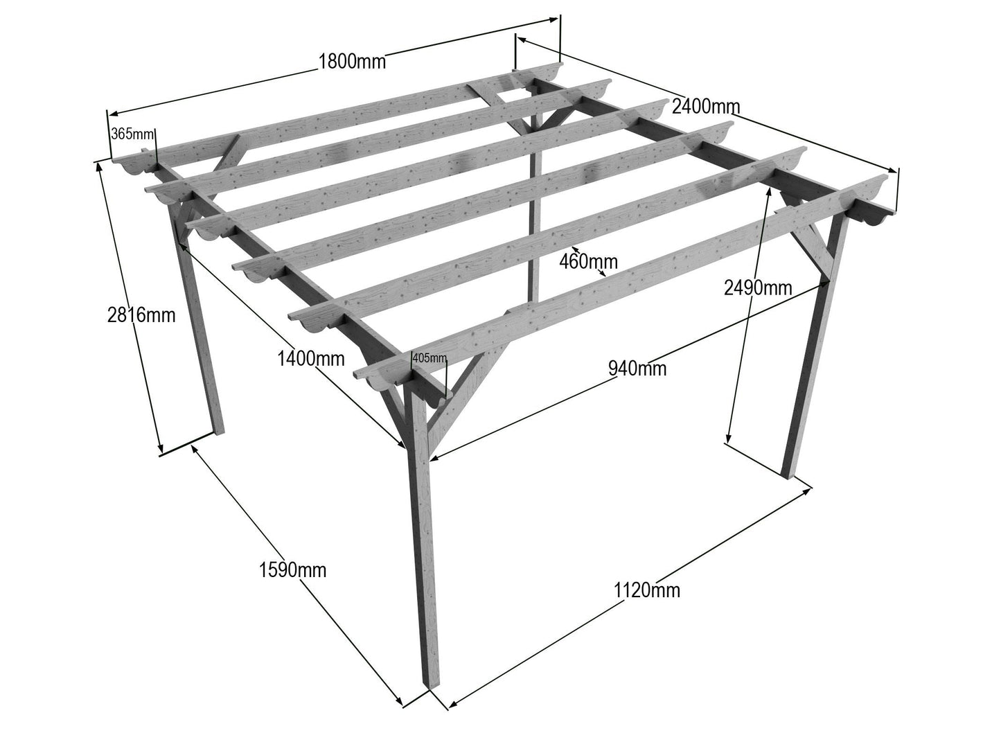 Corbel Wooden Garden Pergola Kit