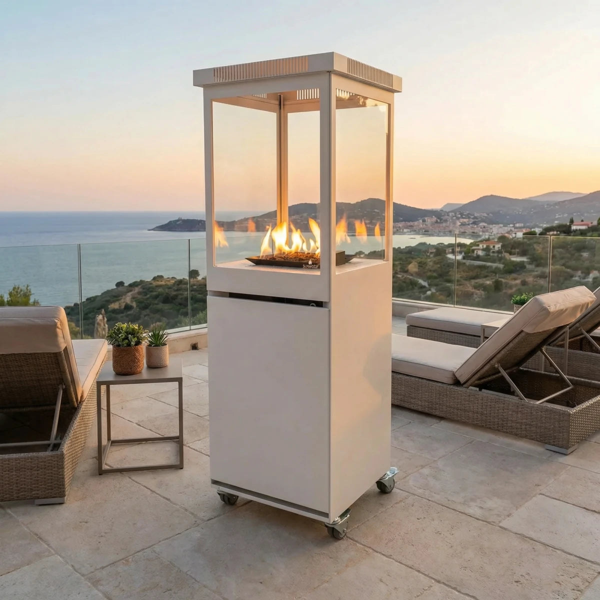 Marino Original - Matte White Patio Fire - Outdoor Gas Patio Heater - image 2