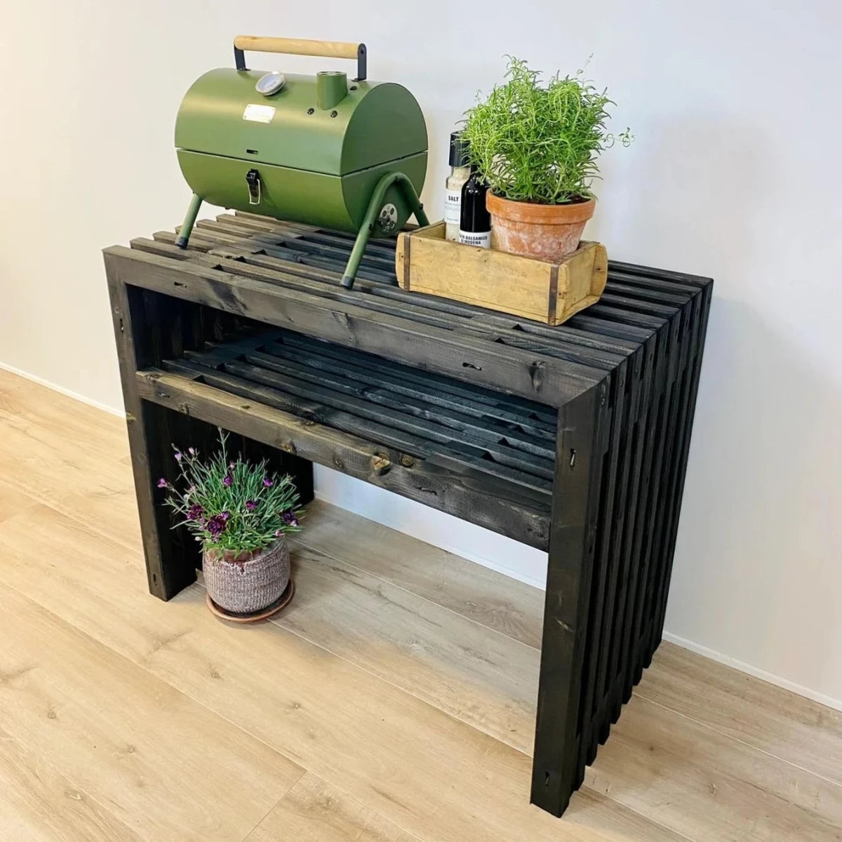 Grill table made from black wood - 120 cm - image 8