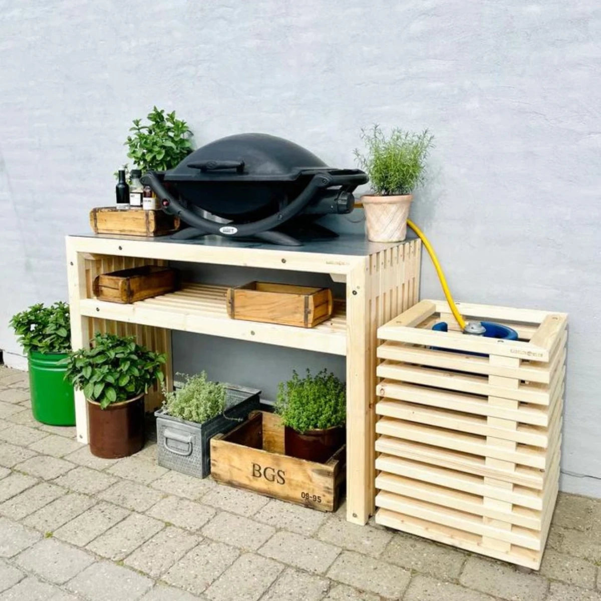 Rustic Wooden Grill Table - 100cm - image 3